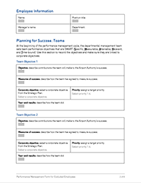 Vancouver Airport Authority Performance Management Form